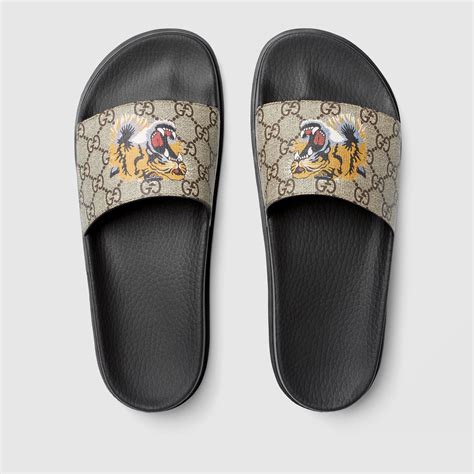 gg supreme tiger slide sandal.